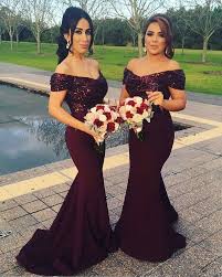 2016 New Pink Burgundy Mermaid Bridesmaid Dresses Off Shoulder Sequins Long Wed Maroon Bridesmaid Dresses Off Shoulder Bridesmaid Dress Bridesmaid Dresses 2017