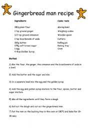 Made a double batch two nights ago, making another batch today, far too delicious to not do so. Gingerbread Man Recipe Instructions Esl Worksheet By Pinzales