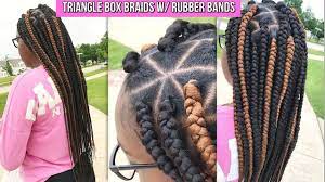 Thick Medium Triangle Box Braids W Rubber Bands Box Braids Triangle Box Braids Short Box Braids