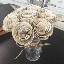Book Wedding Decor Book Page Flowers Wedding Table Centerpiece Book Lover Gift Book Rose Book Centerpieces Book Themed Wedding Book Centrepiece Wedding