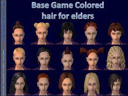 Mod The Sims New Hair Colored Hair For Female Elders Base Game