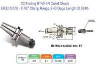 BT40 AD/B - ER32 Collet Chuck 2.40 0.078-0.787 Clamping Range ...