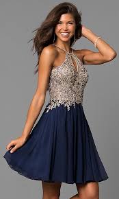 Short High Neck Dave And Johnny Homecoming Dress Homecoming Dresses Short High Neck Homecoming Dresses Blue Homecoming Dresses