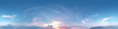 Seamless Cloudy Blue Sky Hdri Panorama 360 Degrees Angle View With Zenith And Beautiful Clouds For Use In 3d Graphics As Sky Dome Clouds Panorama 360 Panorama