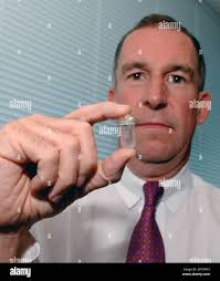 David Barthel, president and CEO of SmartPill Corp., holds the device his  company manufactures at their office in Buffalo, N.Y., Thursday, July 20,  2006. The SmartPill when swallowed measures the gastrointestinal health