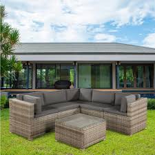 Wir führen alle farben und arten zu allen preisen Ipro Rattan Sofa Set For Outdoor Indoor Patio Garden Sofa 5 Seater Medium Sofa Set Grey Shopee Malaysia