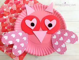 Children will have fun making an easy and fun craft assembled mostly with heart shapes (except for the eyes and legs), and during the crafting process many basic. Charming Paper Plate Valentine S Day Owl Craft Using Hearts Artsy Momma