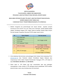 Selasa, 11 mei 2021 11:44. Jabatan Pendaftaran Negara Malaysia Makluman Operasi Pejabat Pejabat Jabatan Pendaftaran Negara Negeri Sabah Di Zon Tawau Dan Cawangan Pusat Transformasi Bandar Utc Keningau Untuk Sebarang Maklumat Lanjut Para Pelanggan Boleh Melayari Laman