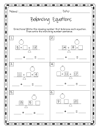 Balancing Equations Balancing Equations Equations Alphabet Worksheets