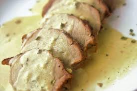 With the oil and butter sizzling over high heat, sear all sides of the loin, using. Pork Tenderloin With Mustard Cream Sauce Sweet Tea Thyme