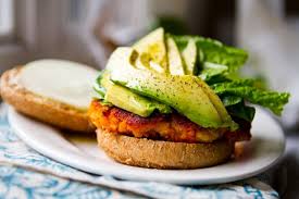 Easy Sweet Potato Veggie Burgers With Avocado Healthyhappylife Com Recipe Sweet Potato Burgers Sweet Potato Veggie Burger Veggie Burgers Recipe