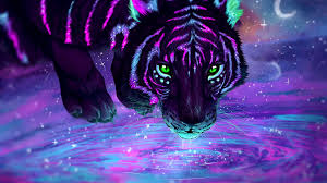 Neon Tiger Tiger Art Fantasy Art Animal Art