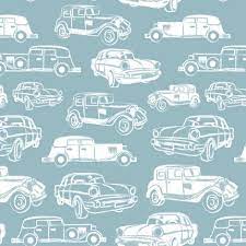 Colorful Fabrics Digitally Printed By Spoonflower Blue Vintage Car Boy Nursery Cars Vintage Travel Bedroom Car Fabric