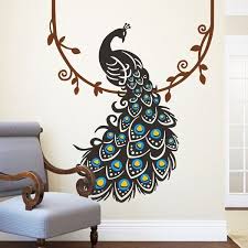 40 Unique Peacock Feather Wall Decor Ideas Bird Wall Decals Feather Wall Decor Wall Paint Designs
