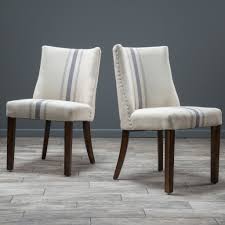 Rydel Blue Stripe Fabric Dining Chairs Set Of 2 Upholstered Dining Chairs Fabric Dining Chairs Parsons Dining Chairs