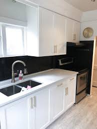 #1 toronto kitchen cabinet refinishing & painting company. White Shaker With Gold Bars Kitchen Cabinet Refacing In Toronto Modern Kitchen Toronto By Devix Kitchens