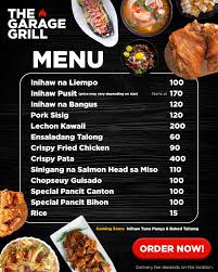 The Garage Grill الصفحة الرئيسية Muntinlupa City قائمة أسعار آراء في المطعم فيسبوك