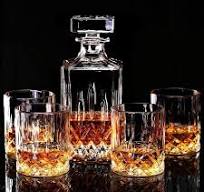 KANARS Whskey Decanter - Crystal Decanter Set Wth 4 Rock Glasses For...