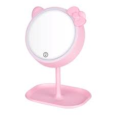 Vanity mirror with lights led makeup mirror magnifying mirror with light black! Pink Cat Makeup Mirror With Led Mirrors Standing Mirror Touch Screen Vanity Mirror Adjustable Light Desk Cosmetic Mirrors Makeup Mirrors Aliexpress
