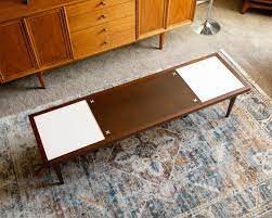 However, american of martinsville had a very unique feature, often found on american of martinsville dining tables, cabinets and dressers. Vintage American Of Martinsville Coffee Table By Merton Gershun Accord Collection White Laminate Panels Mid Century Modern White Laminate Coffee Table Paneling