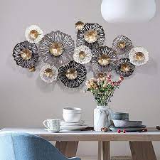 Opbsite Metal Wall Art Decor Wall Sculpture Creative 3d Flower Designed Metal Wall Art Sculpture Wall Ha Metal Wall Art Decor Wall Sculpture Art Metal Wall Art