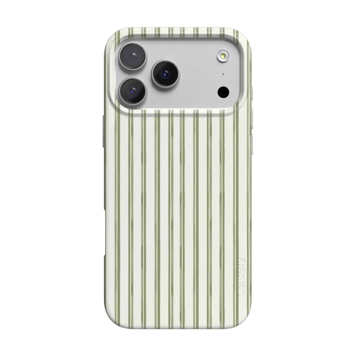 Casely iPhone 17 Pro Compatible with MagSafe Linen Stripe | The Boyfriend Collection Classic + MagSafe