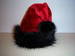 Black And Red Santa Hat Gorgeous Red Santa Hat With Black Fur Trim Fur Fur Trim Christmas Fashion