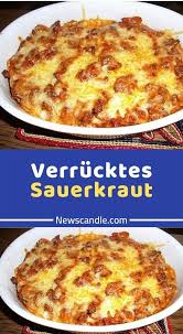 Zutaten 500 G Hackfleisch 1 Dose N Sauerkraut 2 Zwiebel N 1 Tube N Tomatenmark 2 Becher Schmand 250 G Kase Geriebener 1 El Rezepte Sauerkraut Essensrezepte