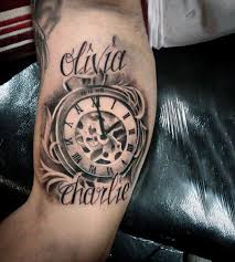Top 101 Inner Bicep Tattoo Ideas 2021 Inspiration Guide Inner Bicep Tattoo Bicep Tattoo Clock Tattoo
