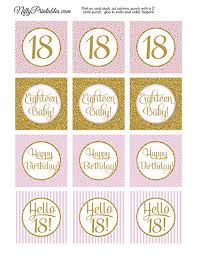 These cupcake toppers will be perfect for any birthday party, valentine's day party, or happy cupcake tuesday! Printable 18th Birthday Cupcake Toppers Pink Gold