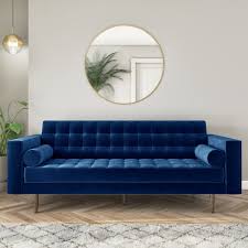 Discover more posts about blue sofa. Buttoned Navy Blue Velvet Sofa 3 Seater With Cushions Elba Furniture123