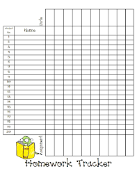 Homework Tracker Sheet Blog Pdf Homework Organization