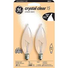Ge 15 Watt 2 Pack Bent Tip Candelabra Light Bulbs 90818 Lamps Plus