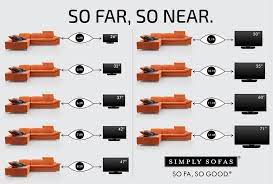 What S The Right Distance To Maintain Between Your Sofa And Tv Screen Here S A Ready Reckoner To Help You Set Basement Remodel Diy Tv Distance Minimalist Home
