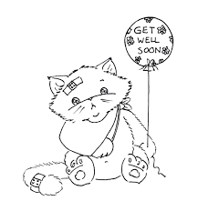 Birthday Card Coloring Page Cat Get Well Soon Digi Stamps Coloring Pages Digi Stamp