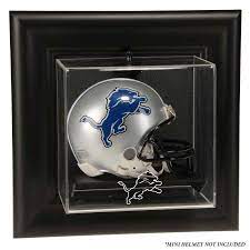 Detroit Lions Fanatics Authentic Black Framed Wall Mountable Mini Helmet Display Case Detroit Lions Lions Frames On Wall
