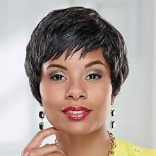 Especially Yours Debut Human Hair Wig Trendy Short Wig with Piecey Layers,  Flirty Bangs/Runway Shades of Black, Brown, Gray, Red and Blonde :  Clothing, Shoes & Jewelry