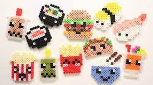 Perler beads also known as hama beads are a surprisingly versatile craft material for kids and adults too. 10 Easy Perler Bead Diy Food Keychains And Magnets Youtube