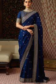Bollywood Style Blue Color Embroidered Border Silk Saree Cs46 Blue wish women's cotton silk saree with blouse piece. bollywood style blue color embroidered border silk saree cs46