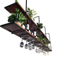 Some buyers have noted that wine glasses with a wide base won't fit into the glass rack. Dq Shelf Wine Rack Bar Front Restaurant Hanging Wine Glass Rack Ceiling Mount Storage Rack Cabinets In 2021 Hanging Wine Glass Rack Wine Glass Rack Wine Glass Shelf