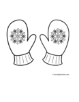 Winter Hat And Mittens Coloring Page Clothing