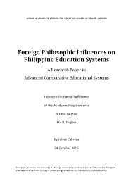 Pdf Foreign Philosophic Influences On Philippine Education
