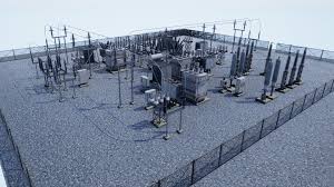Electric Power Sub Station 3d Model In 2020 Electric Power 3d Model Station