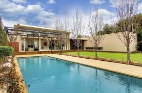 Virginia Kennett Garden Williams Burton Architecture I Love The Row Of Deciduous Trees Backyard Pool Outdoor Pool Backyard