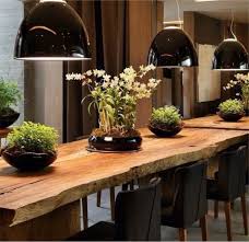 A large plant dresses and makes the space living. 9 Ways To Style Your Live Edge Dining Table