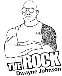Wwe coloring pages the rock. Free The Rock Dwayne Johnson Coloring Page