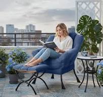 Tiita Poltrona moderna e grande com otomano, cadeira preguiçosa com apoio  para os pés, para quarto, sala de estar, dormitórios, jardim e pátio | ...