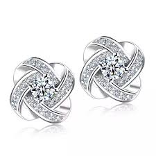 Love Knot Earrings White Gold And Crystal Love Knot Earrings Gold Knot Stud Earrings In 2020 Wedding Earrings Studs Flower Earrings Studs Jewelry Earrings Studs