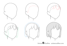 It's common to express a character's personality through their physical in a series where everyone has natural hair color and styles that generally obey the laws of gravity and. How To Draw Anime Hair In 3 4 View Step By Step Animeoutline