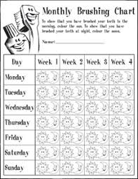 monthly brushing chart printable charts for kids tooth